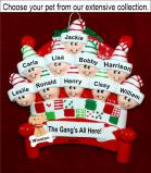 Grandparents Christmas Ornament Winter Fun 10 Grandkids with Pets Personalized by RussellRhodes.com