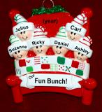 Family Christmas Ornament Winter Fun Just the 6 Kids Personalized by RussellRhodes.com