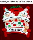 Grandparents Christmas Ornament Winter Fun 6 Grandkids with Pets Personalized FREE by Russell Rhodes