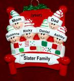 Family Christmas Ornament for 6 Warm & Cozy Personalized by RussellRhodes.com