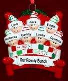 Family Christmas Ornament Winter Fun Just the 7 Kids Personalized by RussellRhodes.com