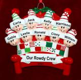 Family Christmas Ornament Just the 9 Kids Warm & Cozy  Personalized by RussellRhodes.com