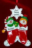 Twins Christmas Ornament Festive Stockings Personalized by RussellRhodes.com