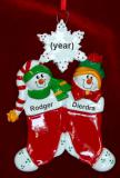 Siblings Christmas Ornament Festive Stockings Personalized by RussellRhodes.com