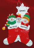 Personalized Grandparents Christmas Ornament Festive Stocking Grandkids 3 Personalized by Russell Rhodes