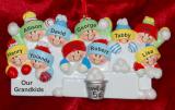 Grandparents Christmas Ornament Snowball Fun 10 Grandkids Personalized by RussellRhodes.com