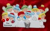 Family Christmas Ornament Snowball Fun Family 10 Personalized by RussellRhodes.com