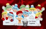 Family Christmas Ornament Snowball Fun Family 10 with Pets Personalized by RussellRhodes.com