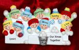 Family Christmas Ornament Snowball Fun Family 10 Personalized by RussellRhodes.com