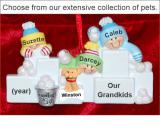 Personalized Family Christmas Ornament Snowball Fun Just the 3 Kids with Pets Personalized by Russell Rhodes