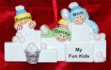 Personalized Single Parent Christmas Ornament Snowball Me & My 2 Kids Personalized by Russell Rhodes