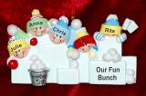 Personalized Family Christmas Ornament Snowball Fun Just the 5 Kids