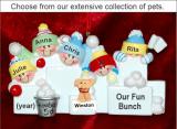 Personalized Family Christmas Ornament Snowball Fun Just the 5 Kids with Pets Personalized by Russell Rhodes