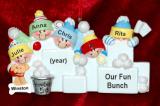 Grandparents Christmas Ornament Snowball Fun 5 Grandkids with Pets Personalized by RussellRhodes.com