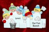 Family Christmas Ornament Snowball Fun for 5 Personalized by RussellRhodes.com
