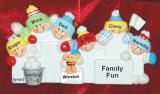 Family Christmas Ornament Snowball Fun for 6 with Pets Personalized by RussellRhodes.com