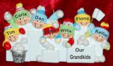 Grandparents Christmas Ornament Snowball Fun 7 Grandkids Personalized by RussellRhodes.com