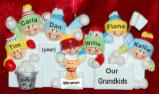 Grandparents Christmas Ornament Snowball Fun 7 Grandkids with Pets Personalized by RussellRhodes.com