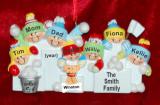 Family Christmas Ornament Snowball Fun for 7 with Pets Personalized by RussellRhodes.com