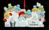 Grandparents Christmas Ornament Snowball Fun 8 Grandkids Personalized by RussellRhodes.com