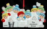 Large Group Christmas Ornament Snowball Fun for 8 Personalized by RussellRhodes.com