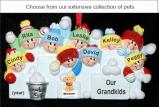 Grandparents Christmas Ornament Snowball Fun Grandkids 9 with Pets Personalized by RussellRhodes.com