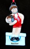 Wrestling Christmas Ornament Male Brunette Personalized by RussellRhodes.com