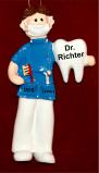 Male Dentist or Dental Hygienist Christmas Ornament Personalized FREE by Russell Rhodes