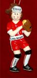 Softball Christmas Ornament Female Brunette Personalized FREE by Russell Rhodes