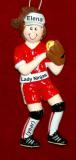 Softball Christmas Ornament Female Brunette Personalized by RussellRhodes.com
