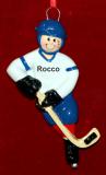 Personalized Ice Hockey Christmas Ornament Champ on Ice by Russell Rhodes