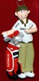 Personalized Golf Christmas Ornament Male by Russell Rhodes