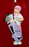 Personalized Golf Christmas Ornament Female by Russell Rhodes