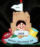 Sandcastle Beach Trip Ornament for Boy or Girl Personalized by RussellRhodes.com