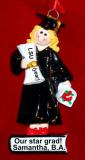 College Graduation Christmas Ornament Female Blond Personalized by RussellRhodes.com