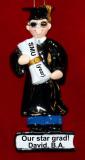 College Graduation Christmas Ornament Male Brunette Personalized by RussellRhodes.com