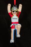 Cyclist Christmas Ornament Biking Female Personalized by Russell Rhodes