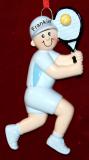 Personalized Tennis Christmas Ornament Male by Russell Rhodes