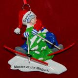 Personalized Snow Skiing Christmas Ornament Mogul Master by Russell Rhodes