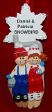 Personalized Couple Christmas Ornament Ski Lift Fun by Russell Rhodes