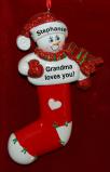 Personalized Holiday Joy Snowman Christmas Ornament by Russell Rhodes