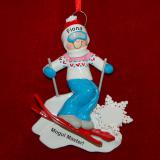Snow Ski Christmas Ornament Female Personalized by RussellRhodes.com