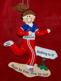 Running Christmas Ornament Fast Female Personalized by RussellRhodes.com