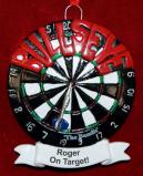 Darts Christmas Ornament On Target Personalized by RussellRhodes.com