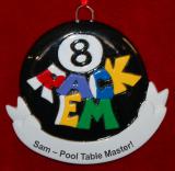Personalized Pool Christmas Ornament Rack Em Up by Russell Rhodes