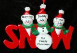 Family Christmas Ornament Snow Much Fun for 3 Personalized by RussellRhodes.com