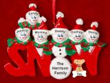 Family Christmas Ornament Fun for 6 with Pets Personalized by RussellRhodes.com