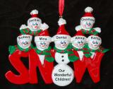 Personalized Family Christmas Ornament Snow Much Fun Just the Kids 7 by Russell Rhodes