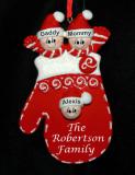 Family Christmas Ornament Holiday Mitten for 3 Personalized by RussellRhodes.com