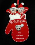 Grandparents Christmas Ornament Holiday Mitten 3 Grandkids Personalized by RussellRhodes.com